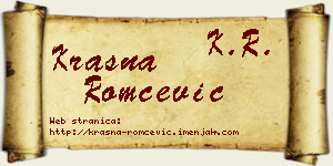 Krasna Romčević vizit kartica